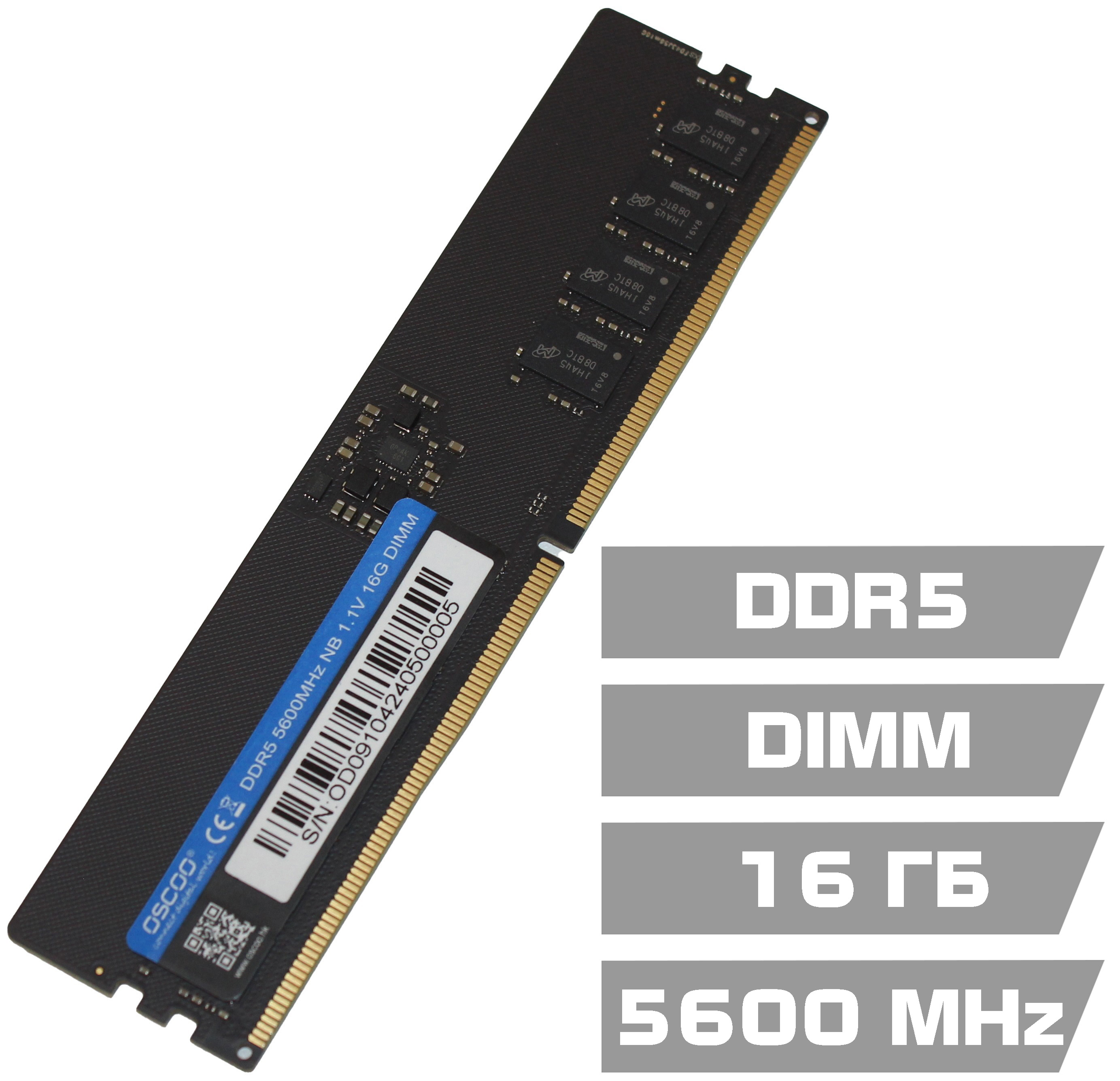 

Оперативная память OSCOO DDR5 1x16Gb 5600MHz, DDR5 5600MHz