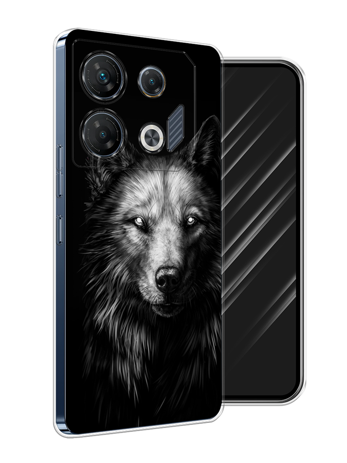 

Чехол Awog на Infinix GT 10 Pro "Волк черно белый", Серый;бежевый;белый, 3104850-1