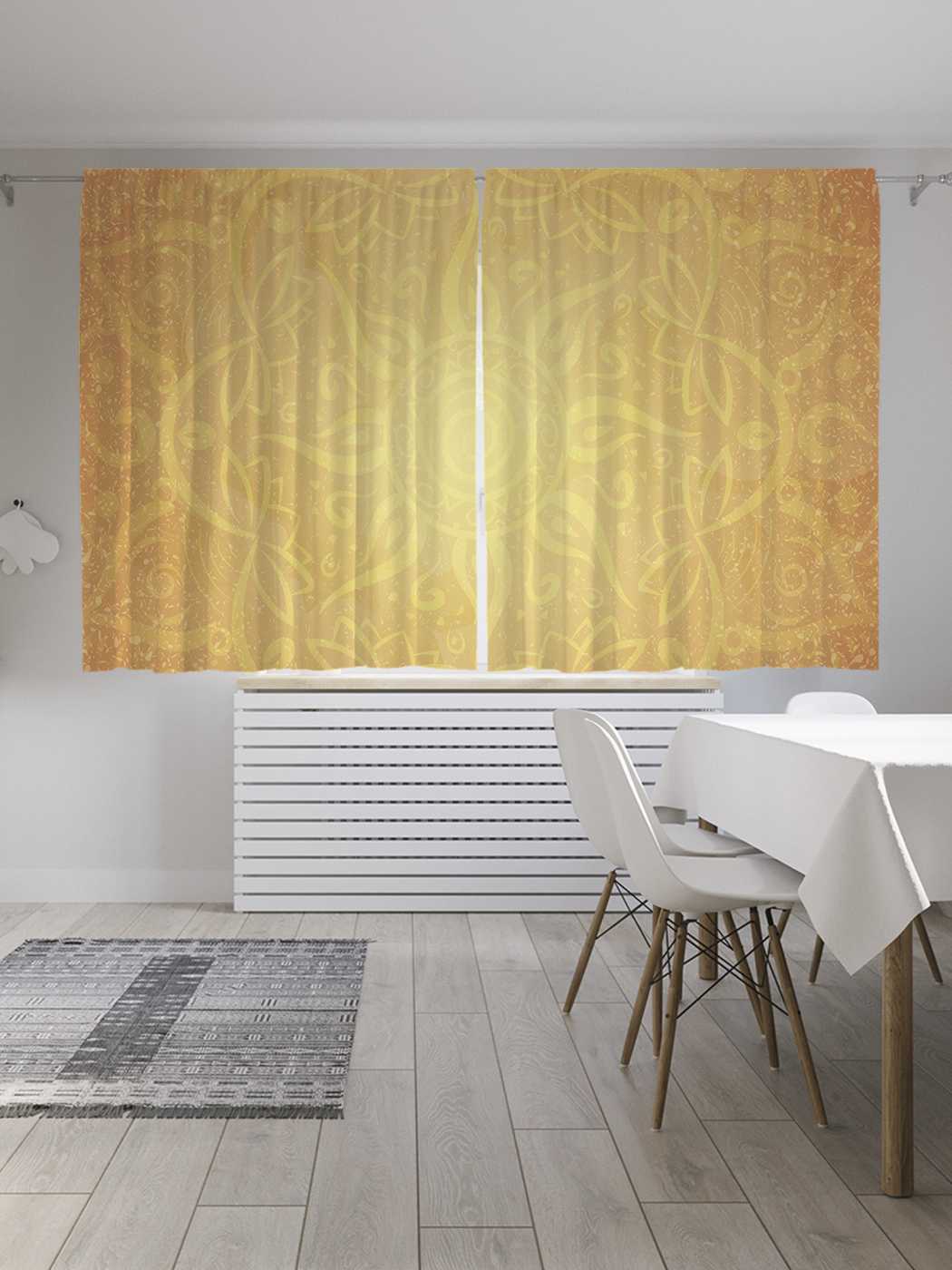 

Шторы JoyArty с фотопечатью "Контуры орнамента" из сатена, 290х180 см, Контуры орнамента