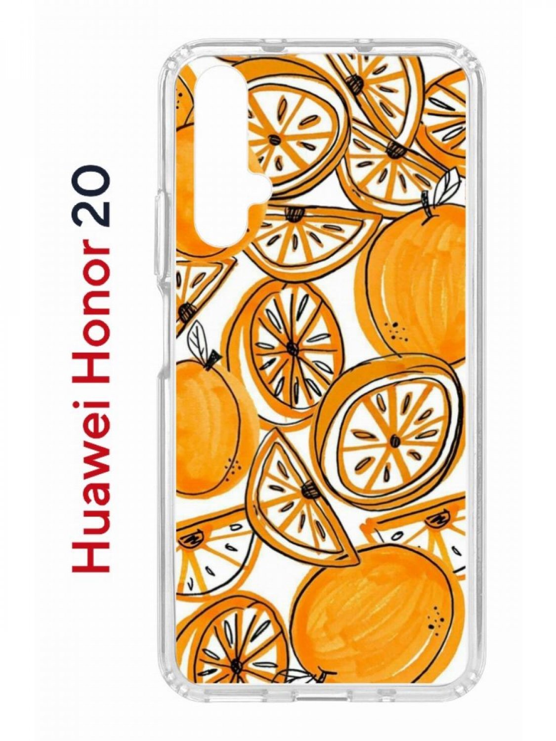 Чехол на Honor 20, Huawei Nova 5T с принтом Kruche Print Апельсины, противоударный бампер
