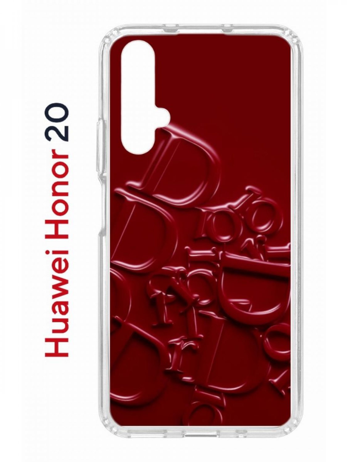 фото Чехол на honor 20, huawei nova 5t с принтом kruche print dior, противоударный бампер кruче