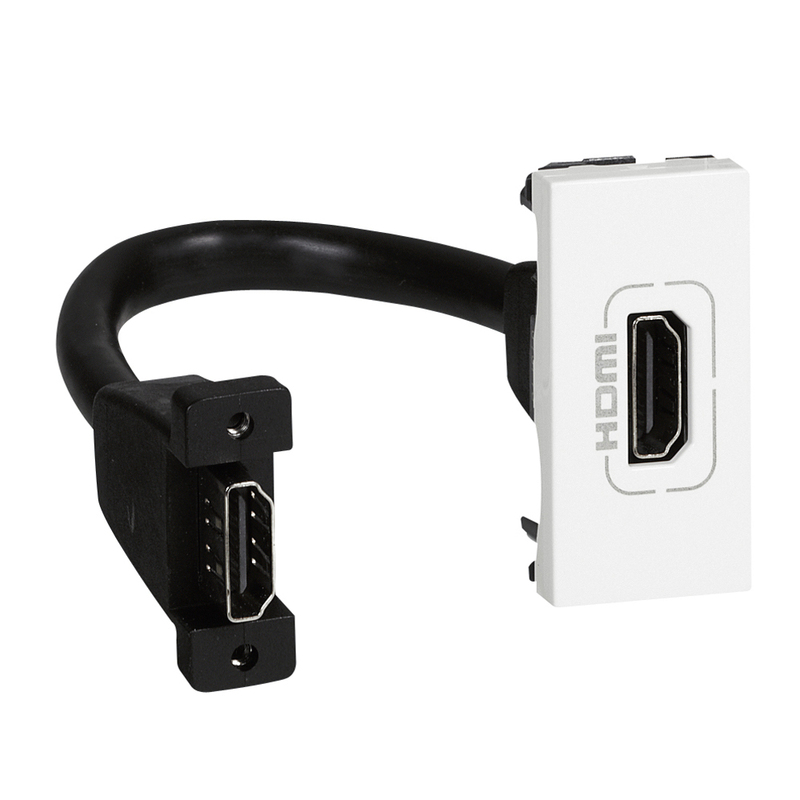 

Legrand Розетка HDMI Mosaic 1 модуль оборудована шнуром белая (78778)