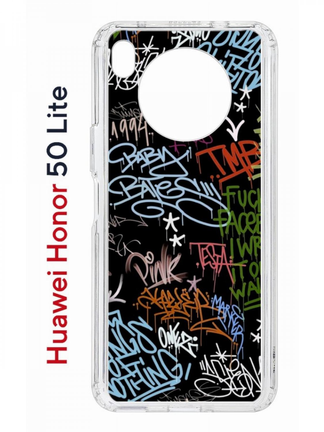 

Чехол на Honor 50 Lite, Huawei Nova 8i Kruche Print Граффити, противоударный бампер, Прозрачный;черный;зеленый;голубой, Хонор 50 Лайт, Хуавей Нова 8и