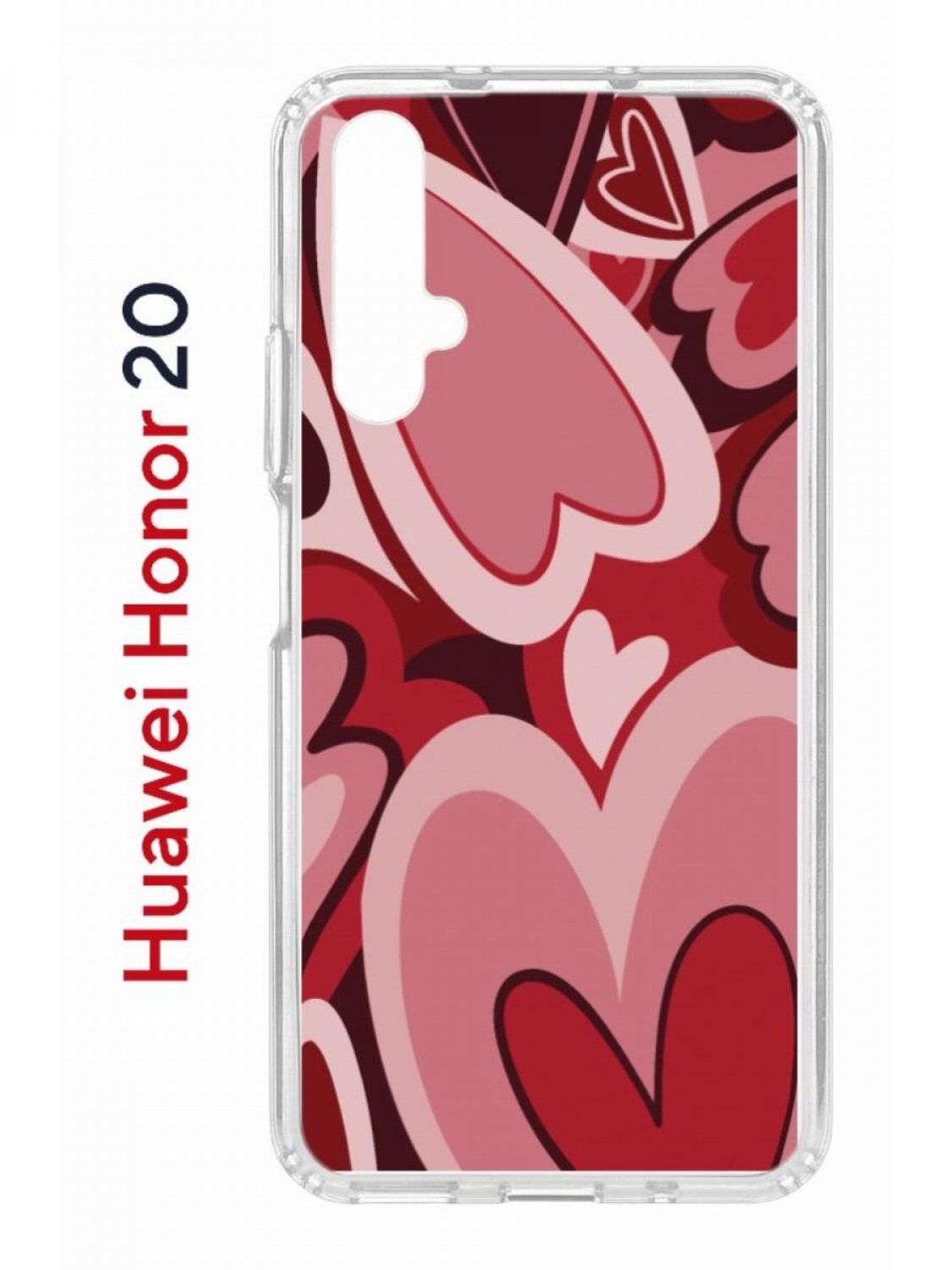 Чехол на Honor 20, Huawei Nova 5T с принтом Kruche Print Сердечки, противоударный бампер