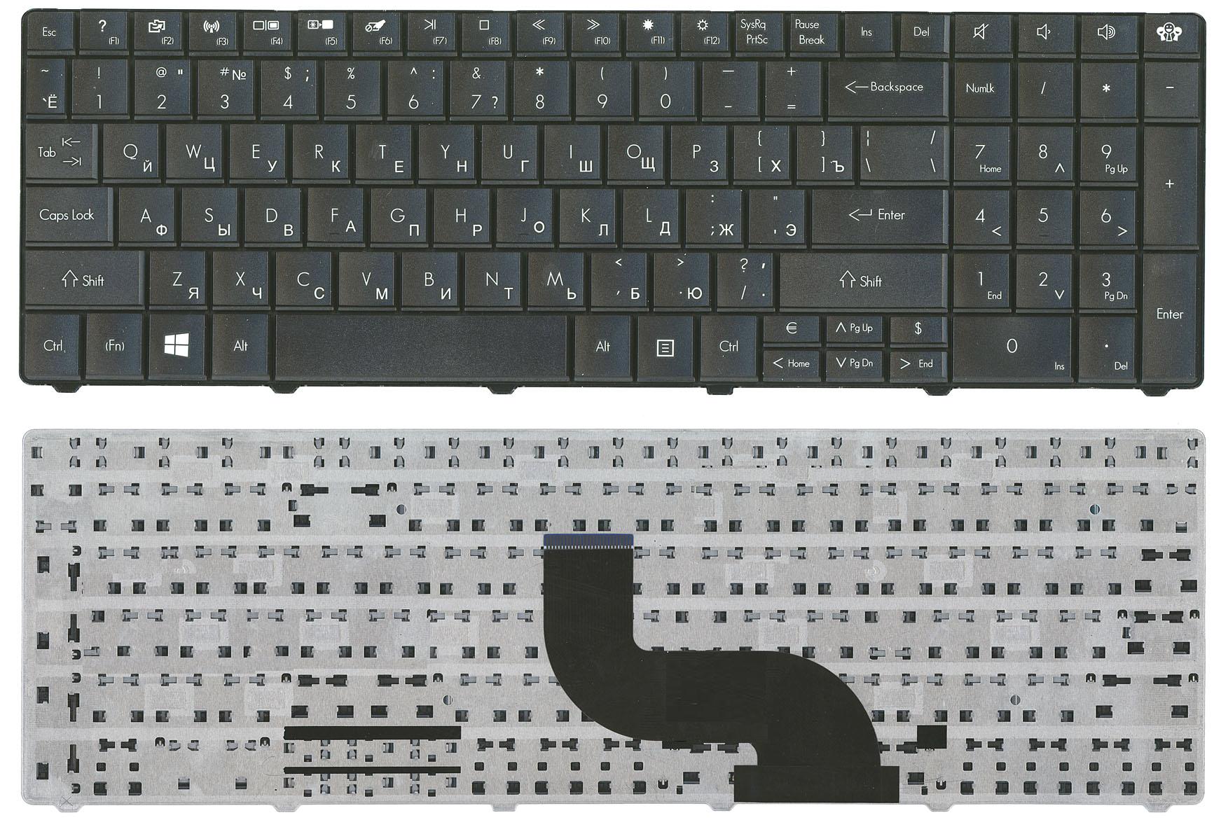 фото Клавиатура oem для ноутбука packard bell gateway e1 черная