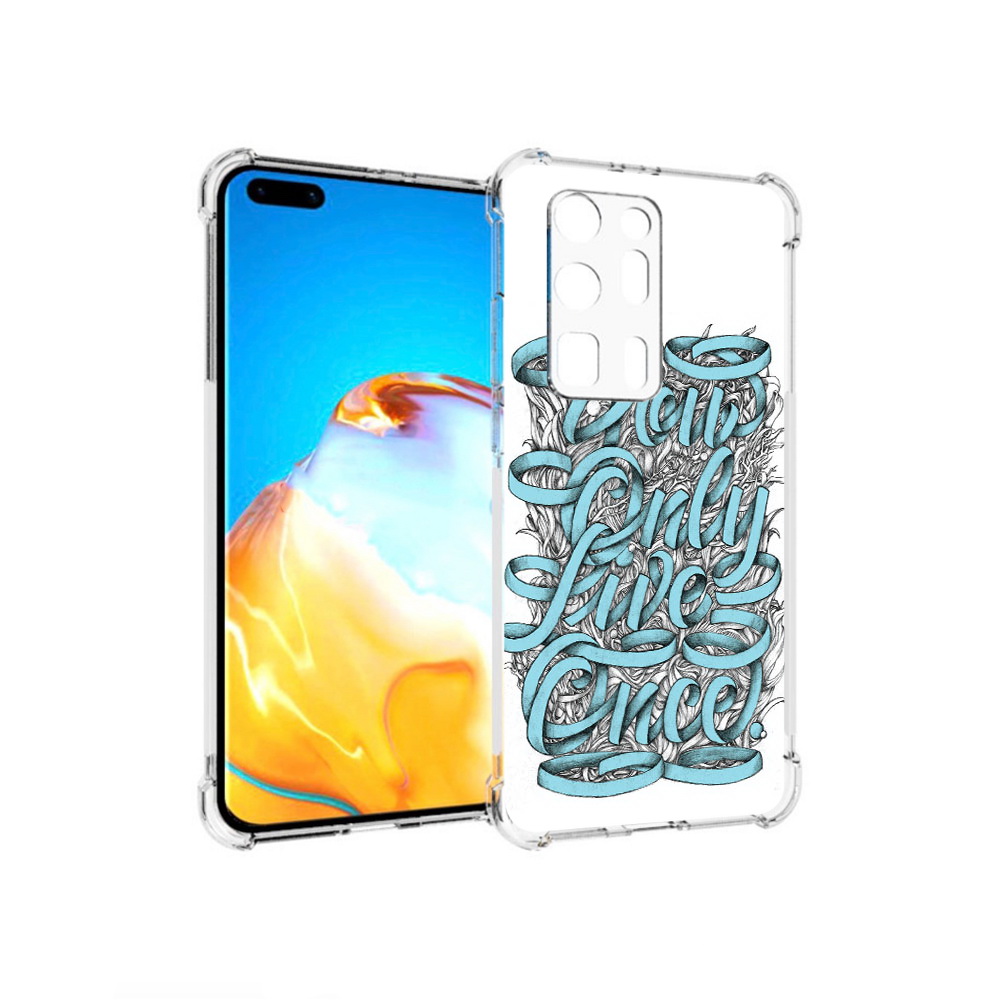 

Чехол MyPads Tocco для Huawei P40 Pro+ слова из ленты абстракция, Прозрачный, Tocco