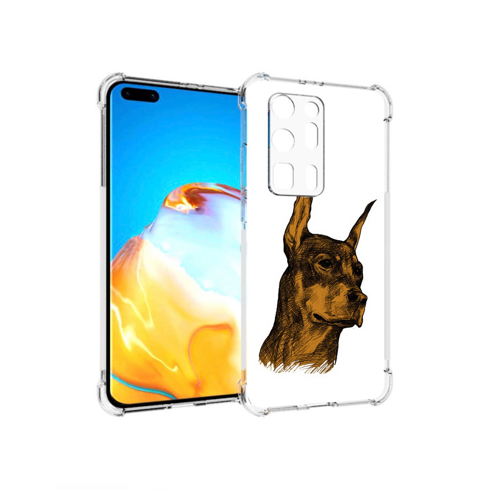 

Чехол MyPads Tocco для Huawei P40 Pro+ скетч доберман, Прозрачный, Tocco