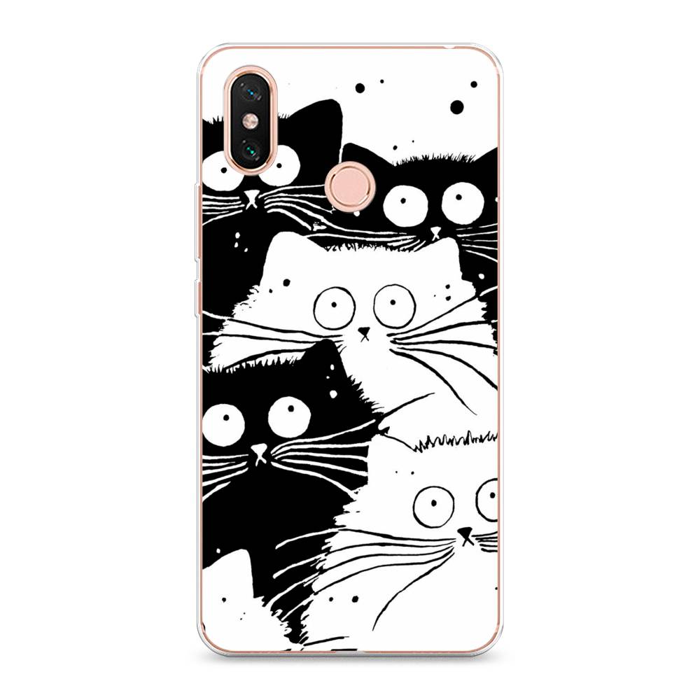 

Чехол Awog на Xiaomi Mi Max 3 "Коты черно-белые", Разноцветный, 34350-2