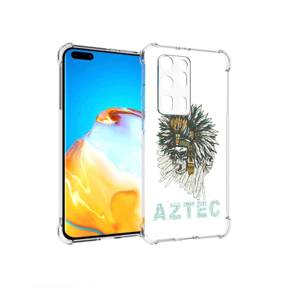 

Чехол MyPads Tocco для Huawei P40 Pro+ скелет индеец, Прозрачный, Tocco