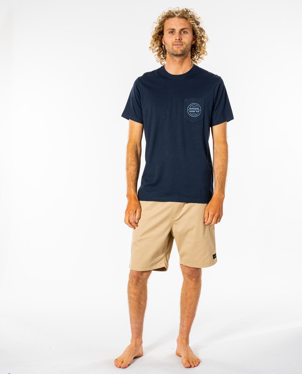 

Футболка мужская Rip Curl RE ENTRY POCKET TEE синяя L, RE ENTRY POCKET TEE