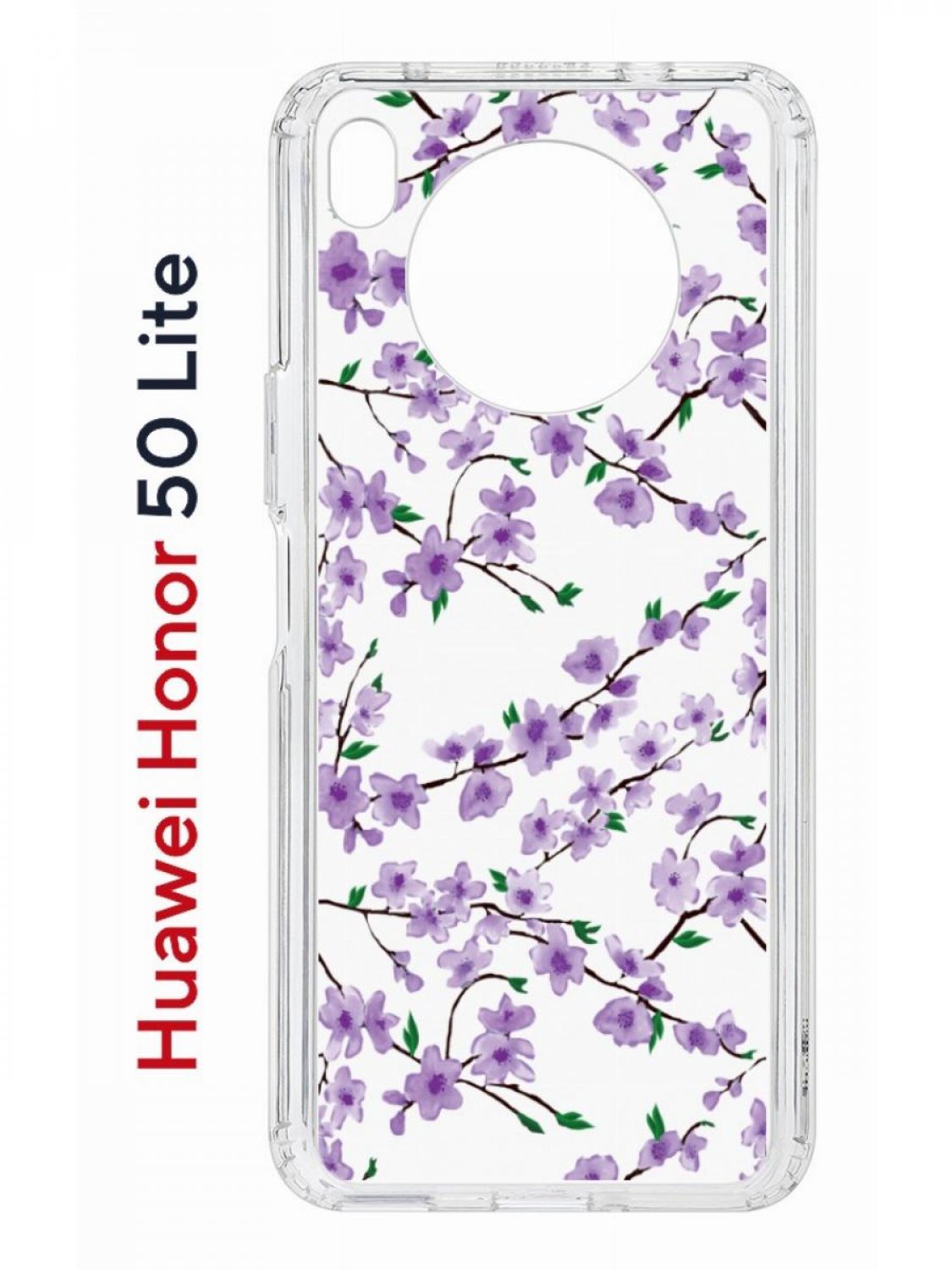 фото Чехол на honor 50 lite, huawei nova 8i kruche print сакура, противоударный бампер кruче