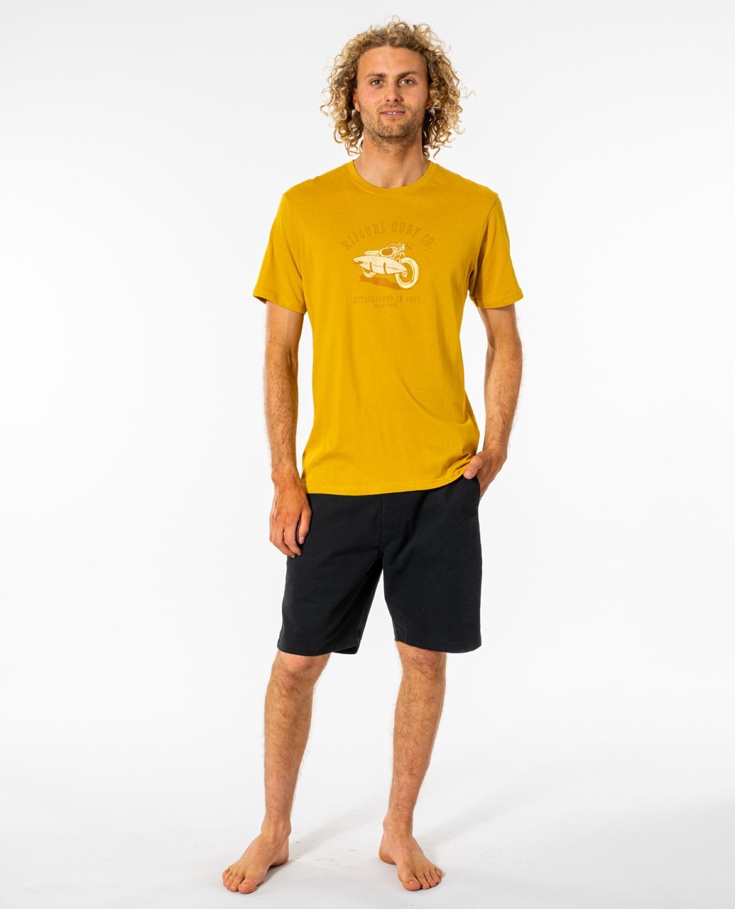 фото Футболка мужская rip curl klaxon tee желтая l