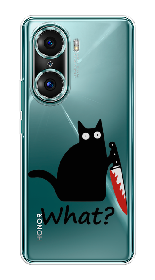 

Чехол на Honor 60 Pro "Котик с ножом", Черный;красный, 6106750-6