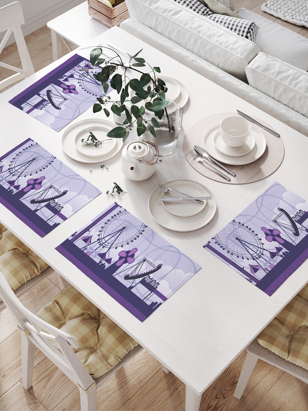 

Комплект салфеток JoyArty "Качели в парке" для сервировки стола (32х46 см, 4 шт.), Качели в парке