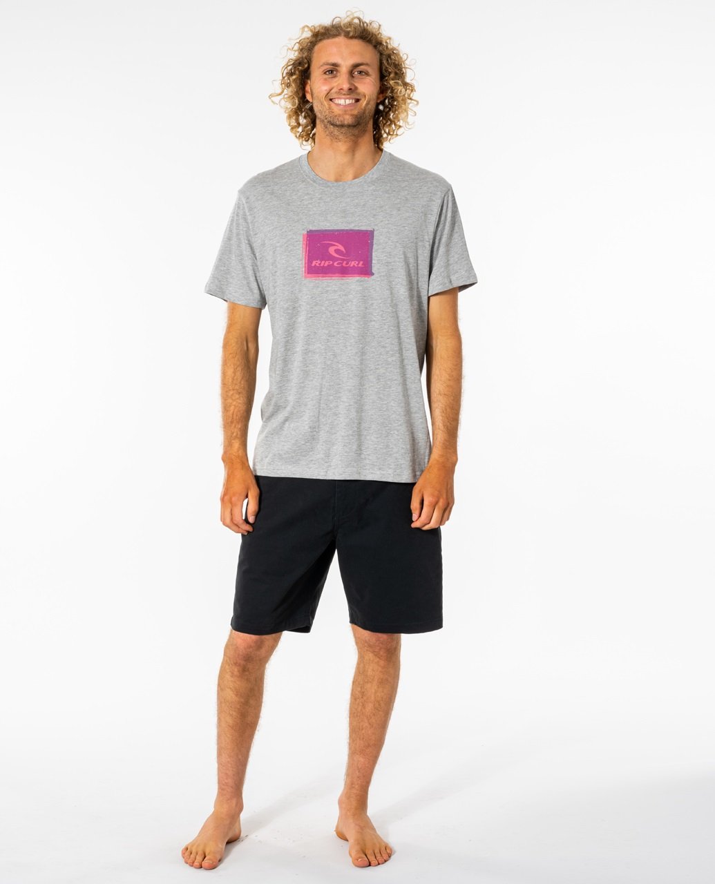 

Футболка мужская Rip Curl CORP ICON TEE серая M, CORP ICON TEE