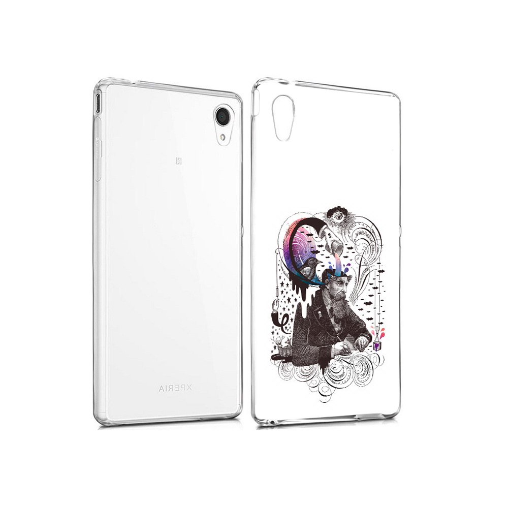 

Чехол MyPads Tocco для Sony Xperia M4 Aqua абстракция думающий мужчина (PT41841.249.210), Прозрачный, Tocco