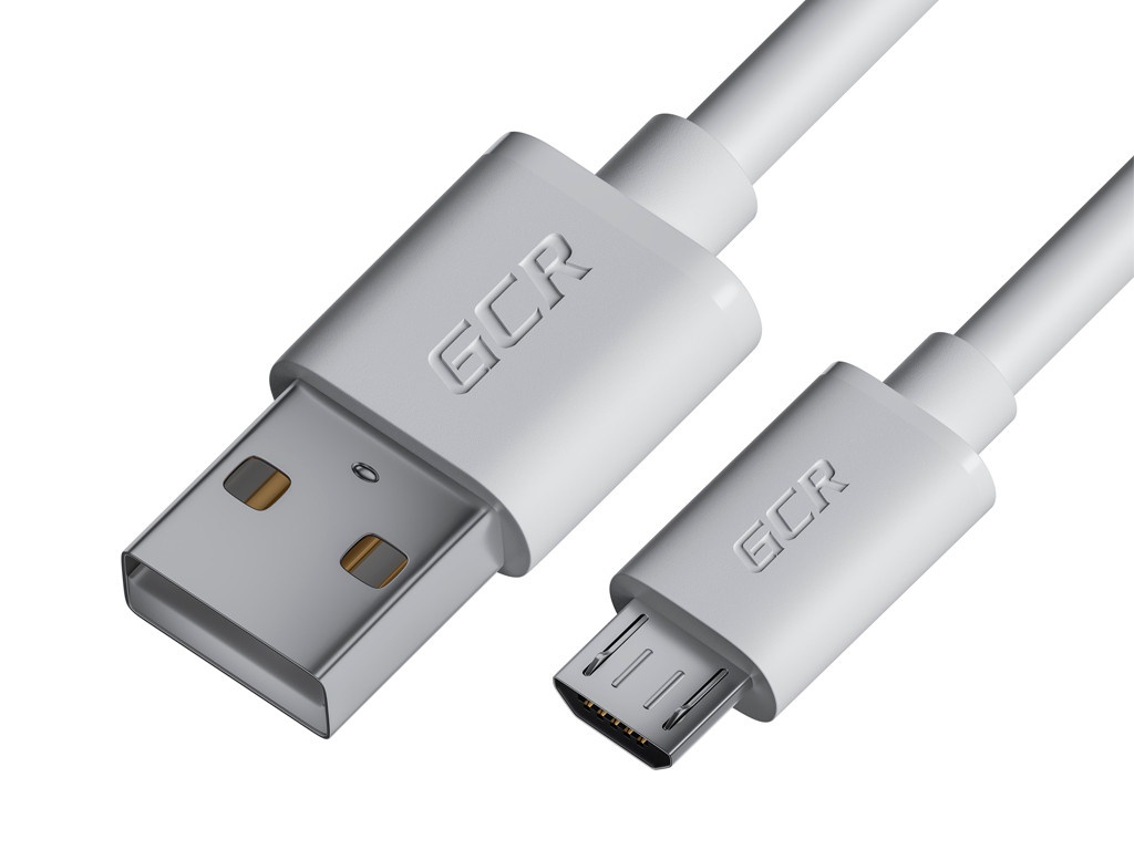 Аксессуар GCR USB - MicroUSB 2m White GCR-53233