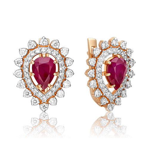 

Серьги из золота PLATINA jewelry 02-0171-00-107-1110-30, рубин/бриллиант, 02-0171-00-107-1110-30
