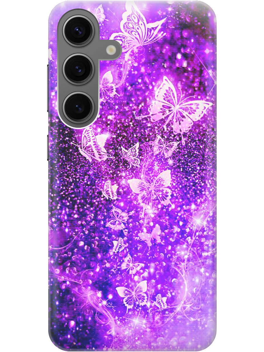 

Силиконовый чехол на Samsung Galaxy S24 с рисунком "Фиолетовые бабочки", Фиолетовый;черный, 20011913