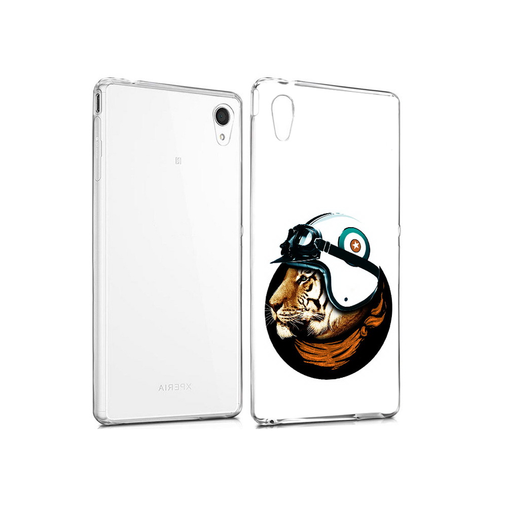 

Чехол MyPads Tocco для Sony Xperia M4 Aqua Тигр в шлеме (PT41841.249.171), Прозрачный, Tocco