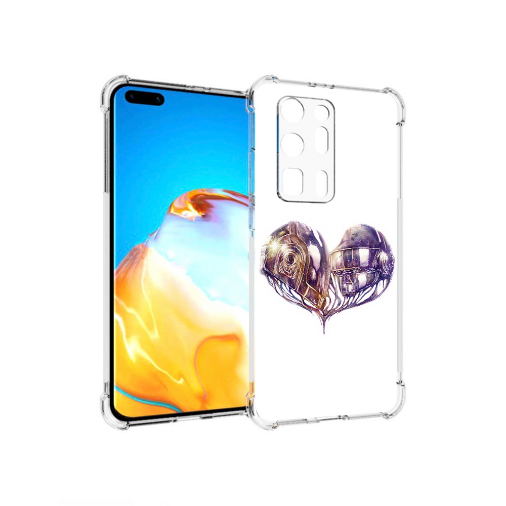 

Чехол MyPads Tocco для Huawei P40 Pro+ сердце абстракция, Прозрачный, Tocco