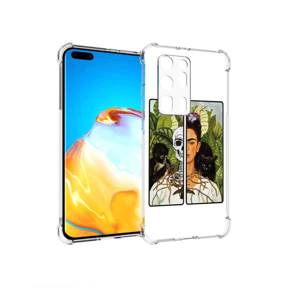 

Чехол MyPads Tocco для Huawei P40 Pro+ сдвоенная картинка девушка скелет, Прозрачный, Tocco