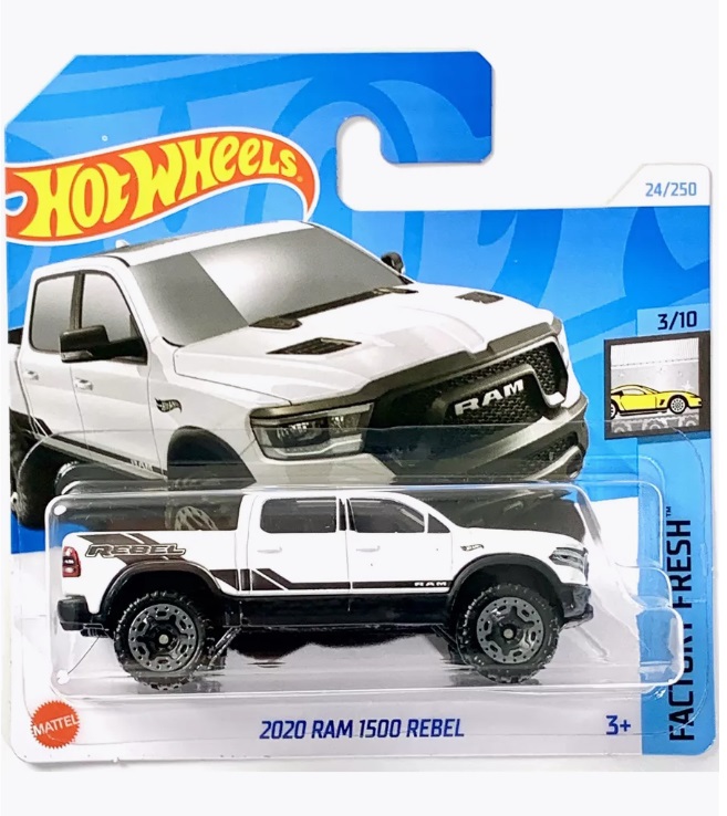 

Машинка базовой коллекции Hot Wheels 2020 RAM 1500 REBEL белая 5785/HTC52, Белый, 5785