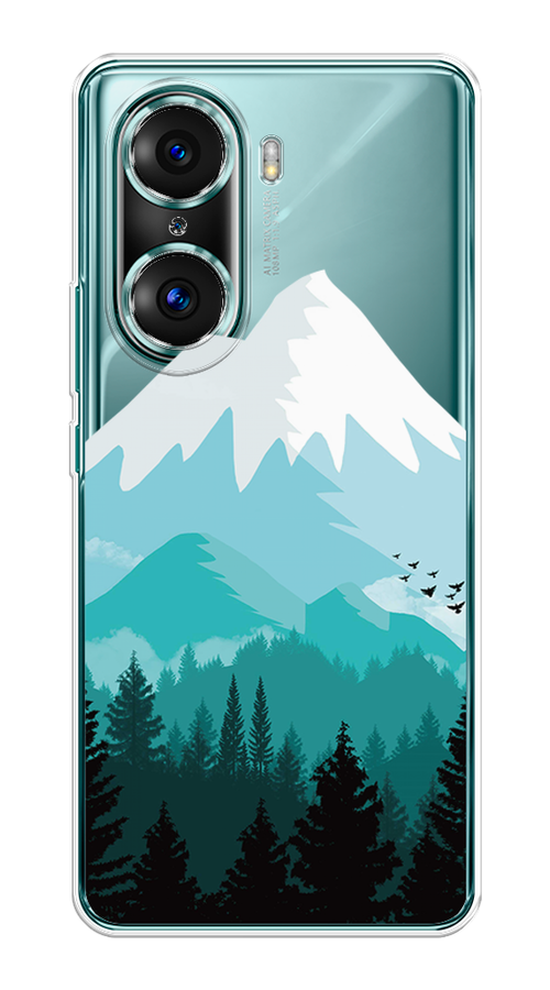 

Чехол на Honor 60 Pro "Синяя снежная гора", Белый;голубой, 6106750-2