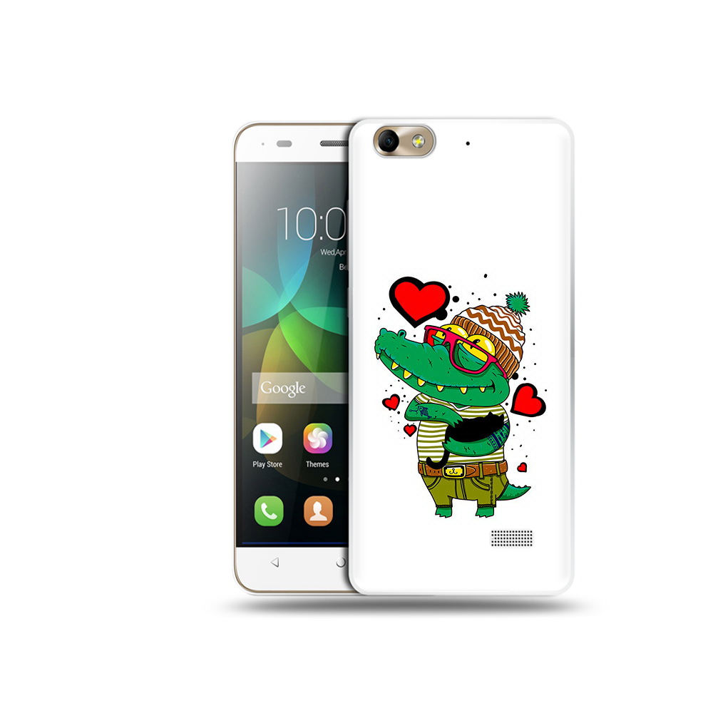 

Чехол MyPads Tocco для Honor 4C Влюбленный крокодил (PT10946.43.48), Прозрачный, Tocco