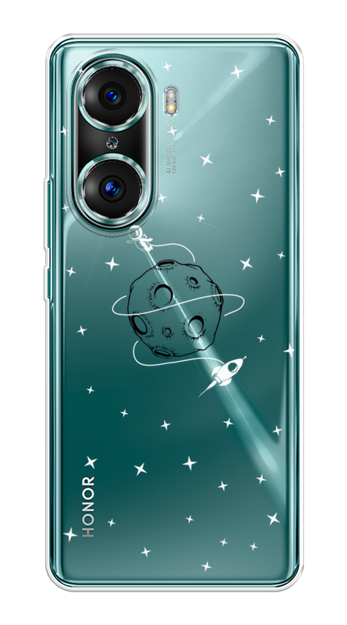

Чехол на Honor 60 Pro "Полет вокруг луны", Белый;серый;черный, 6106750-2