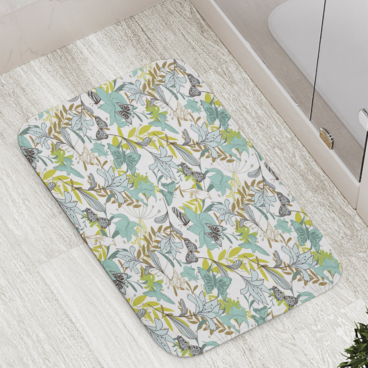 

Коврик противоскользящий JoyArty "Флора и фауна" для ванной, сауны, бассейна, 77х52 см, Флора и фауна