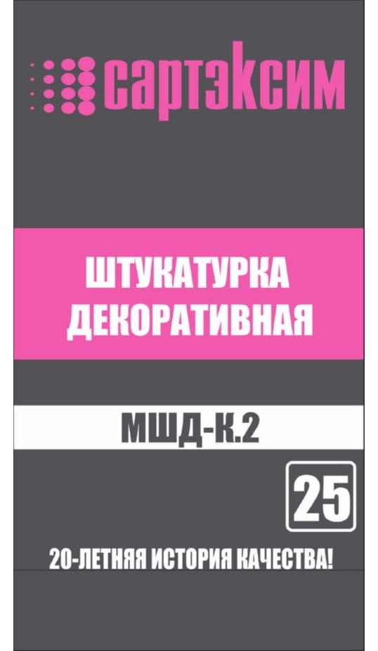 

Штукатурка декоративная Сартэксим шуба МШД К 2 мм 25 кг, Белый