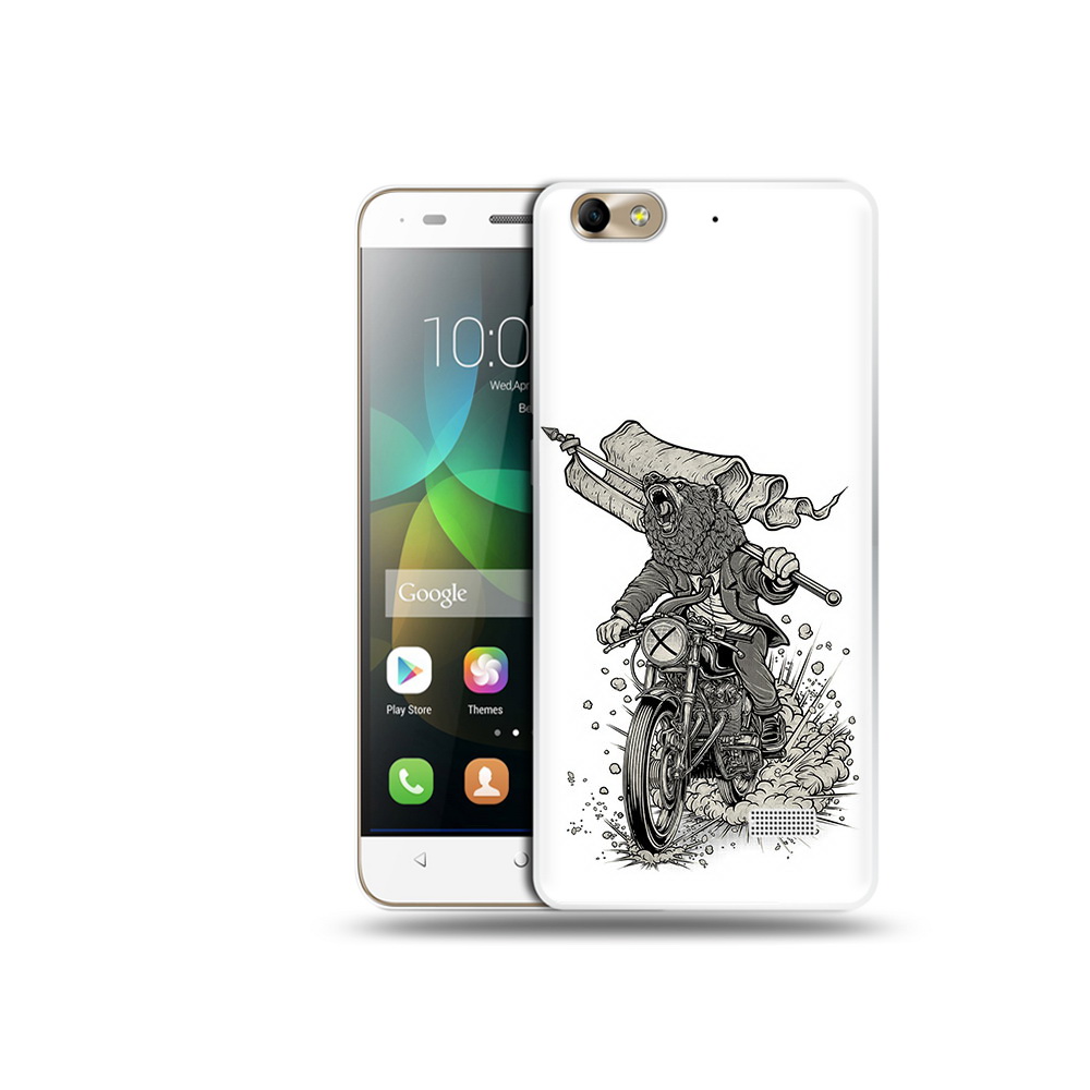 Чехол MyPads Tocco для Honor 4C медведь на мотоцикле (PT10946.43.467)
