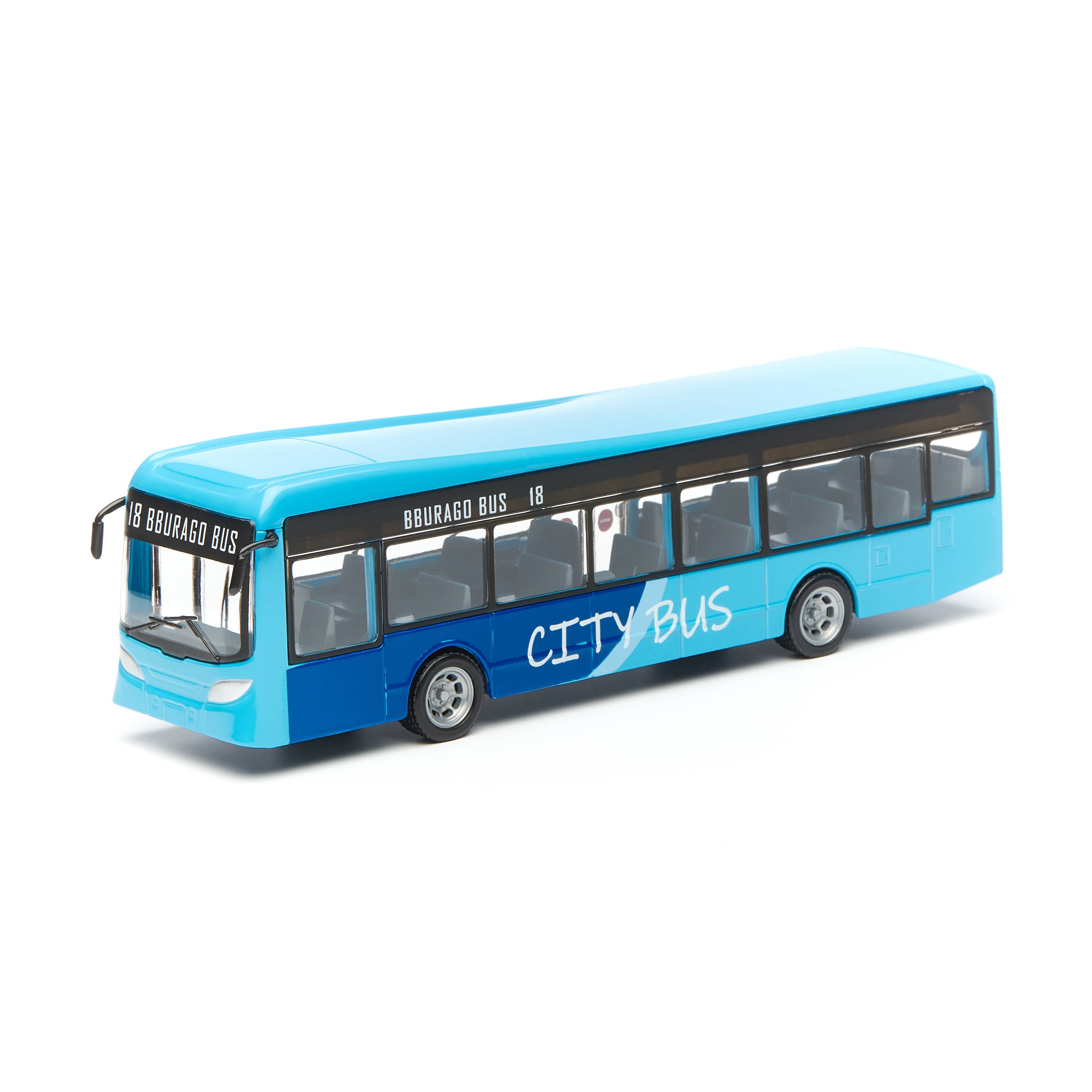 Городской автобус Bburago Long City Bus, Синий, 1:43