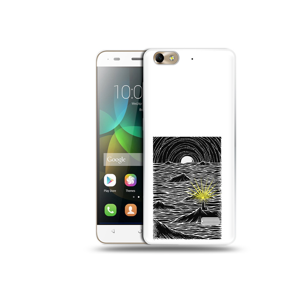 

Чехол MyPads Tocco для Honor 4C маяк в черно белом море (PT10946.43.460), Прозрачный, Tocco