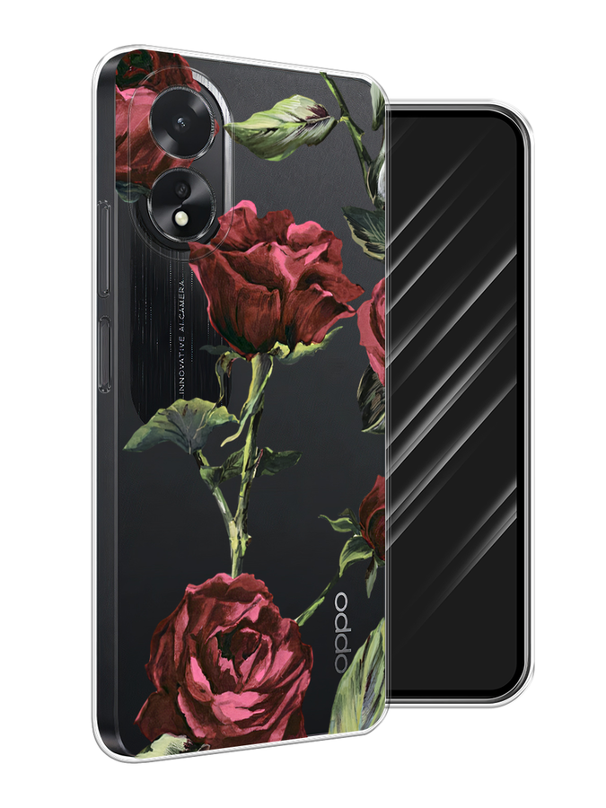 

Чехол Awog на Oppo A38 "Бордовые розы фон", Бордовый, 2515350-1