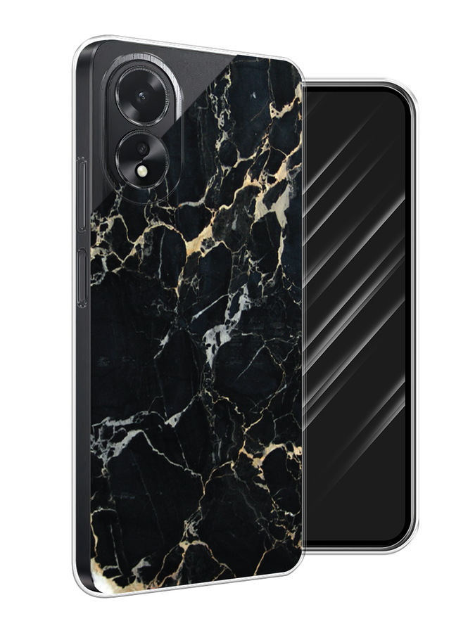

Чехол Awog на Oppo A38 "Черный мрамор уголок", Черный;золотистый, 2515350-1