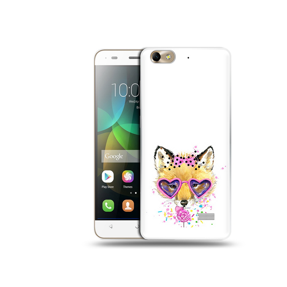 

Чехол MyPads Tocco для Honor 4C лисенок с бантиком (PT10946.43.441), Прозрачный, Tocco