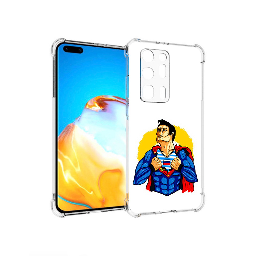 

Чехол MyPads Tocco для Huawei P40 Pro+ русский супермен, Прозрачный, Tocco