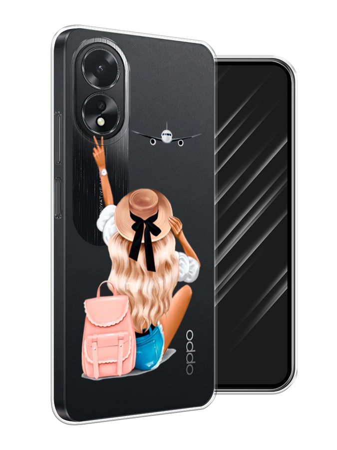 

Чехол Awog на Oppo A38 "Автостопом самолетом", Бежевый;белый, 2515350-1