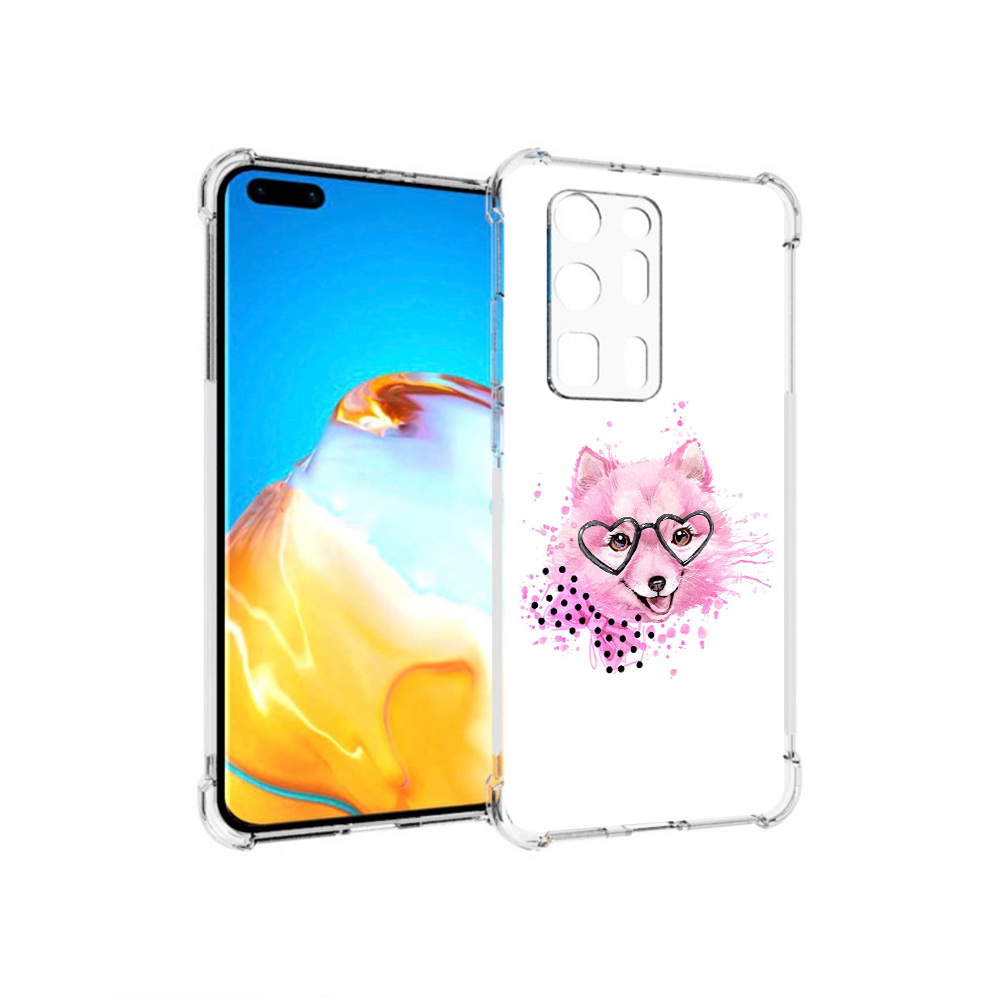 

Чехол MyPads Tocco для Huawei P40 Pro+ розовый волченок, Прозрачный, Tocco