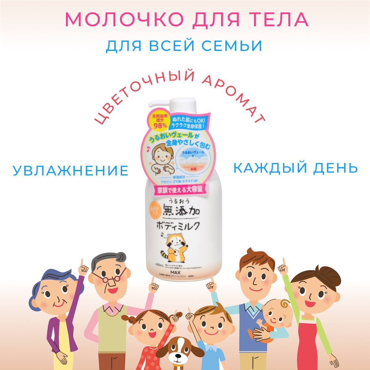 

Натуральное Увлажняющее Молочко Max Для Чувствительной Кожи Тела 400 Мл, Moisture Body Milk