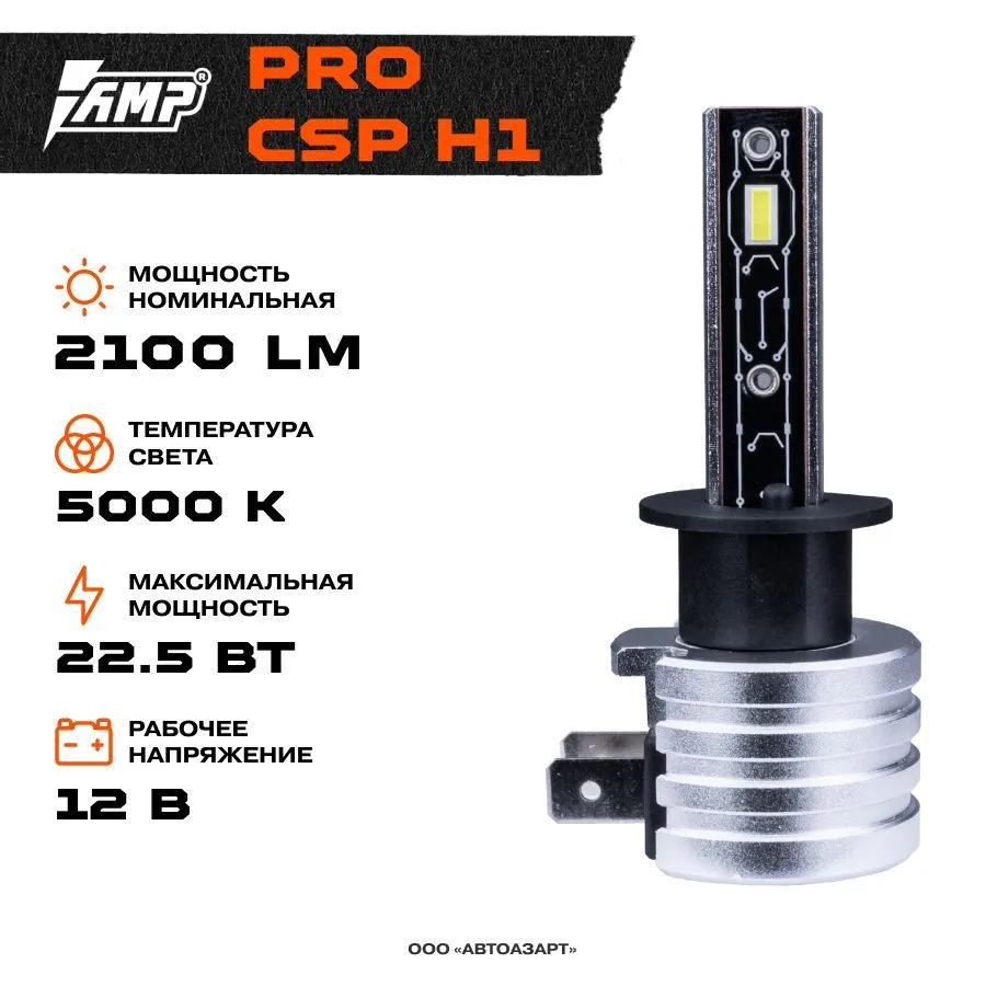 

Светодиод головного света AMP PRO CSP H1, PRO CSP H1