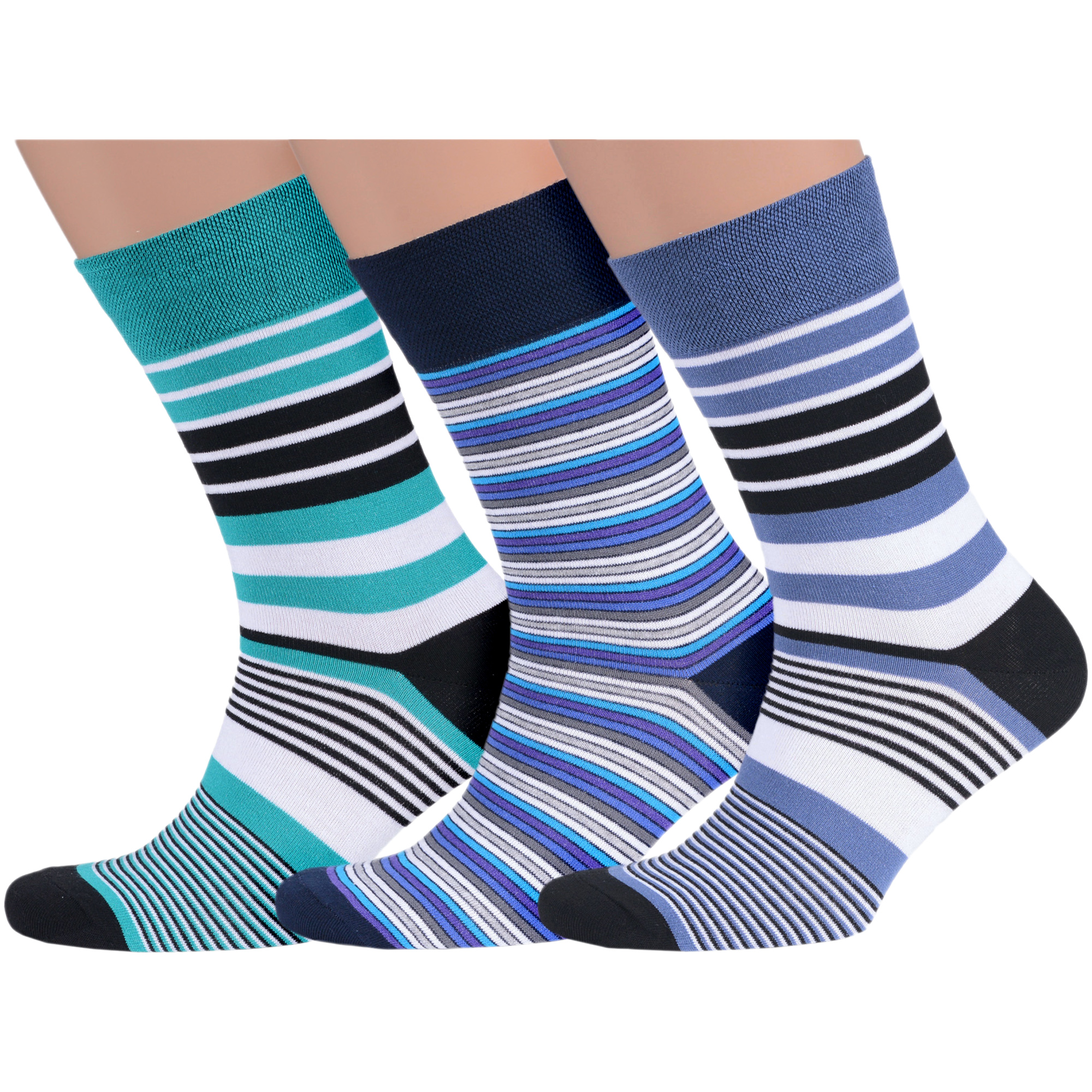 

Комплект носков мужских MoscowSocksClub msk3-М02 разноцветных 27, Бирюзовый;синий;белый, msk3-М02