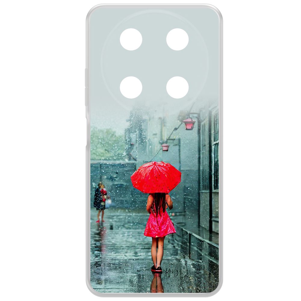 

Чехол-накладка Krutoff Clear Case Красный зонтик для ITEL RS4, Прозрачный