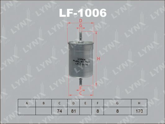

Фильтр топливный LYNXauto LF-1006