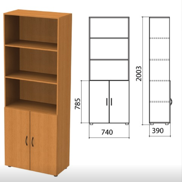 

Шкаф полузакрытый "Фея", 740х390х2000 мм, цвет орех милан (КОМПЛЕКТ), Коричневый