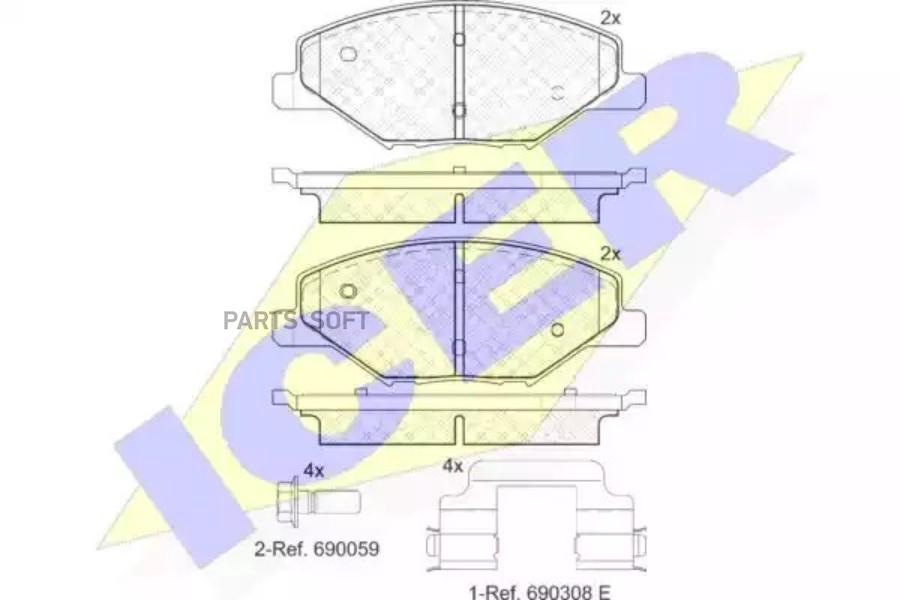 

Колодки Передние Vw Polo Sedan 2010->/Skoda Rapid 2014-> Icer 182110 Icer арт. 182110