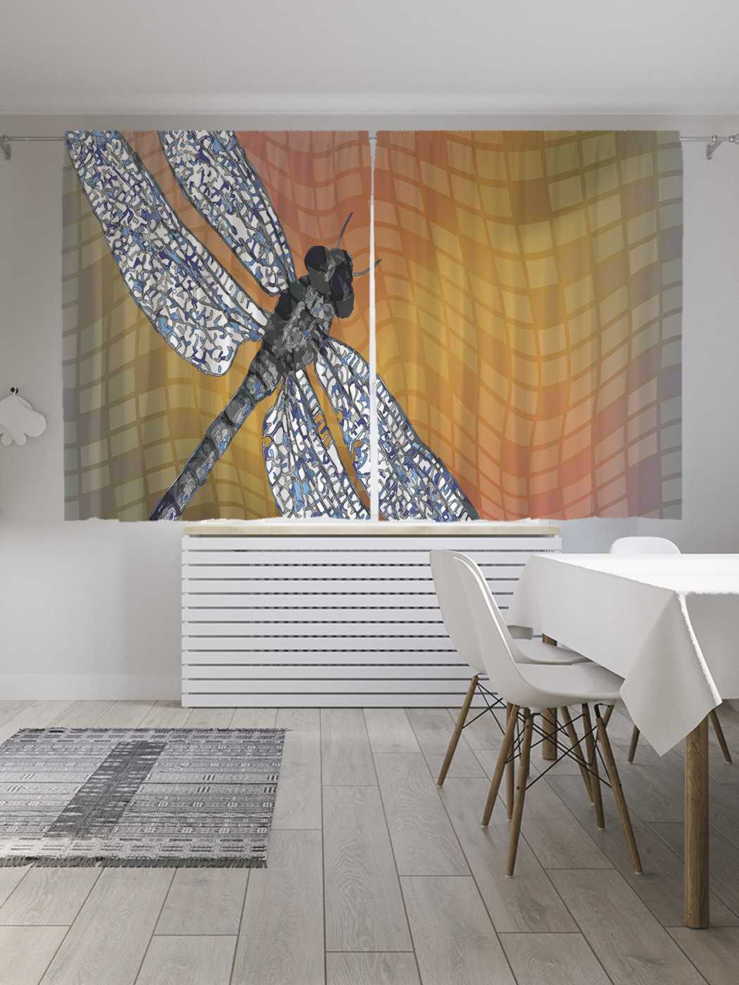 

Шторы JoyArty с фотопечатью "Крупная стрекоза" из сатена, 290х180 см, Крупная стрекоза