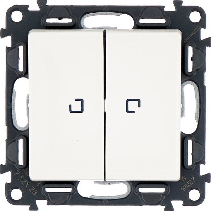 

LEGRAND Valena Life 752428 выключатель двухклавишный с/у с подсветкой белый